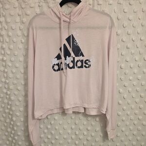 Adidas Women's Light Pink Hoodie with Logo